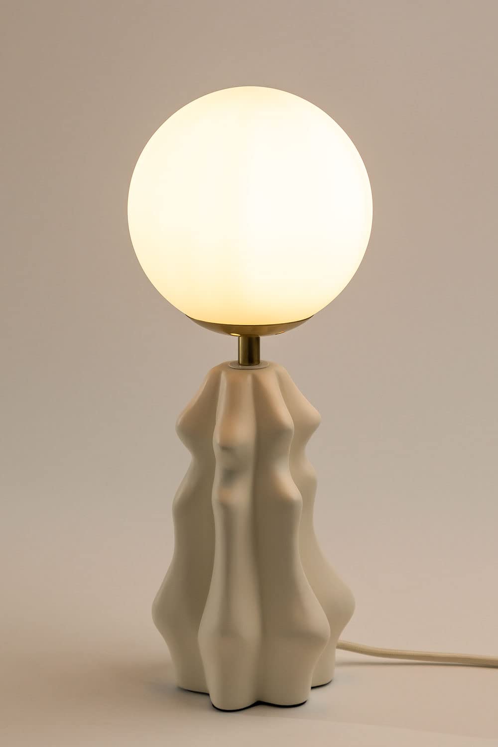 Sklum Makalu lampada da tavolo ceramica sfera vetro