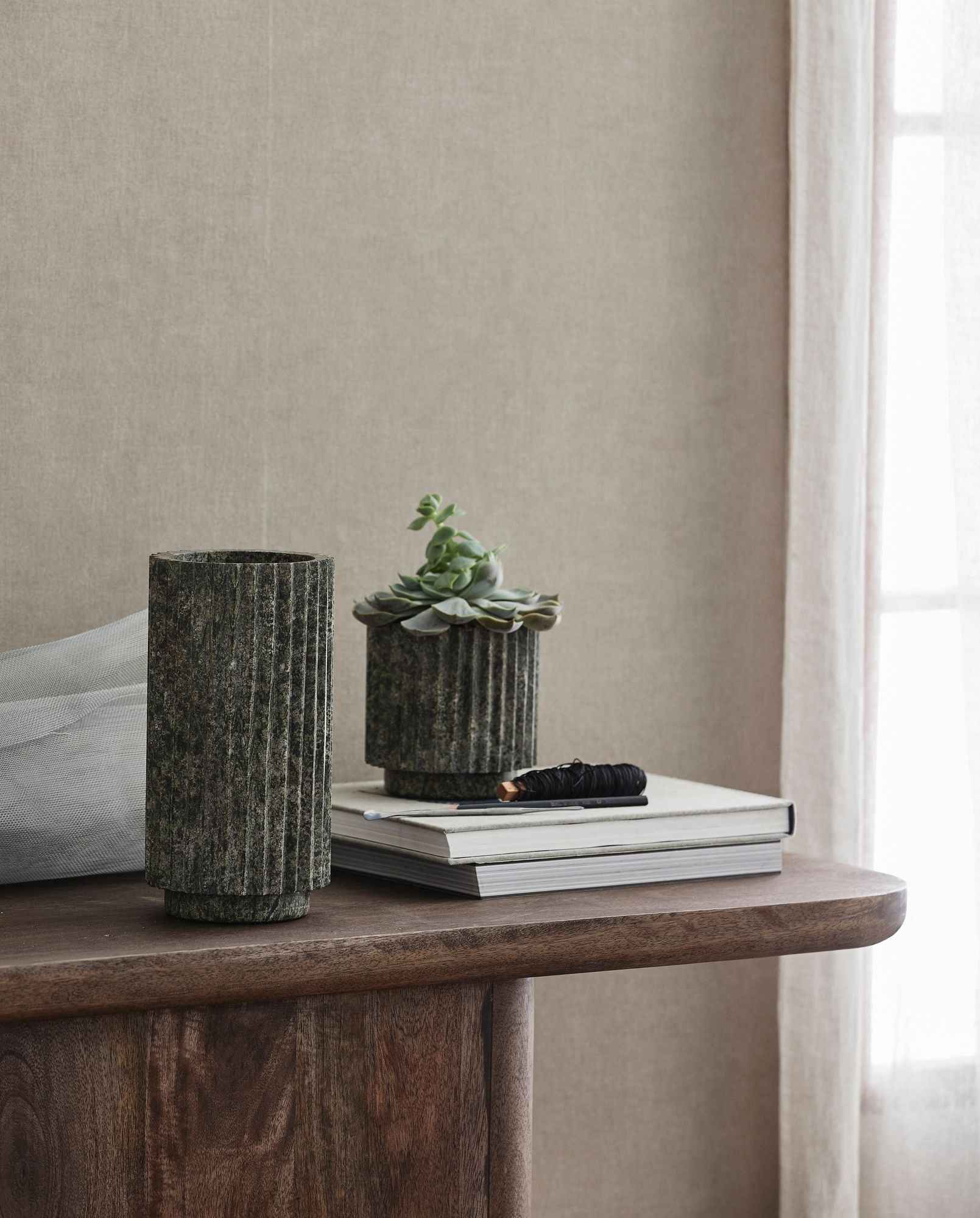 Bambua Loon vaso verde marmo naturale