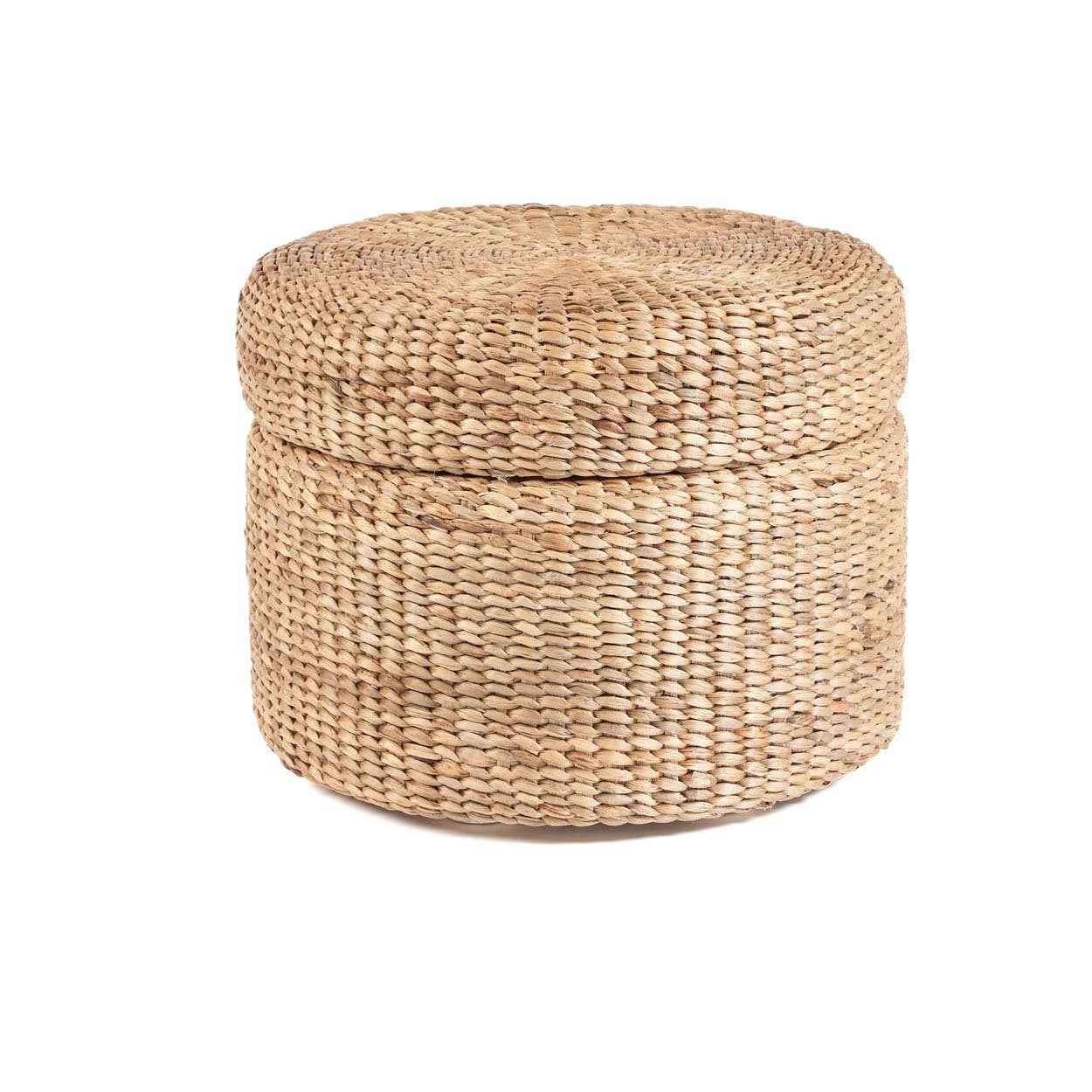 Bambua Circle pouf contenitore tondo naturale