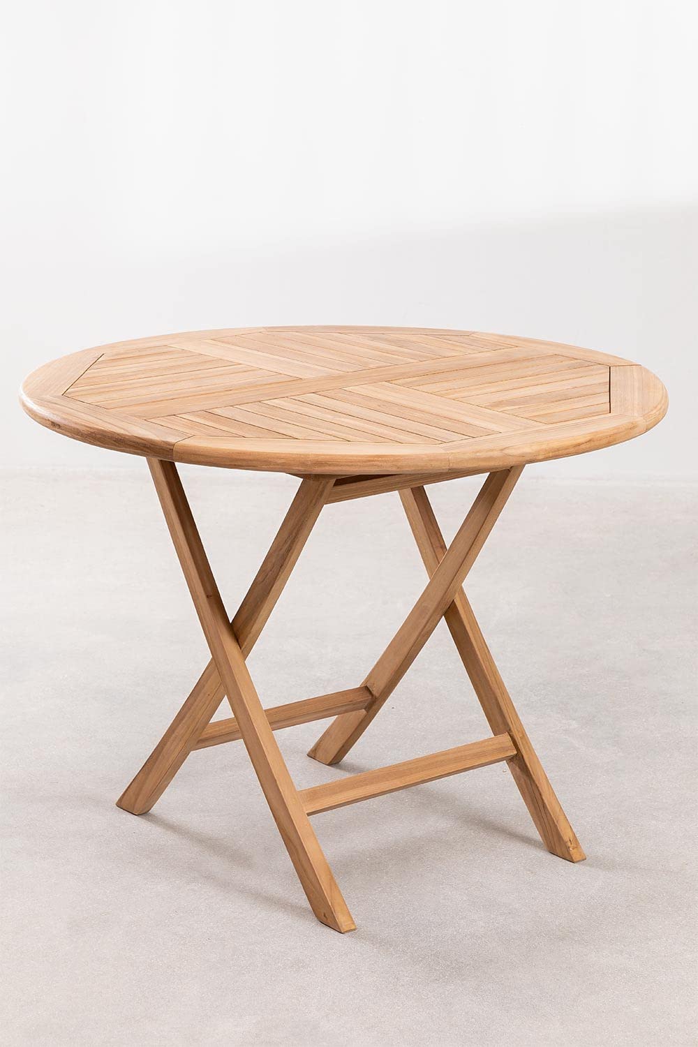 Sklum Pira tavolo giardino teak Ø100 pieghevole