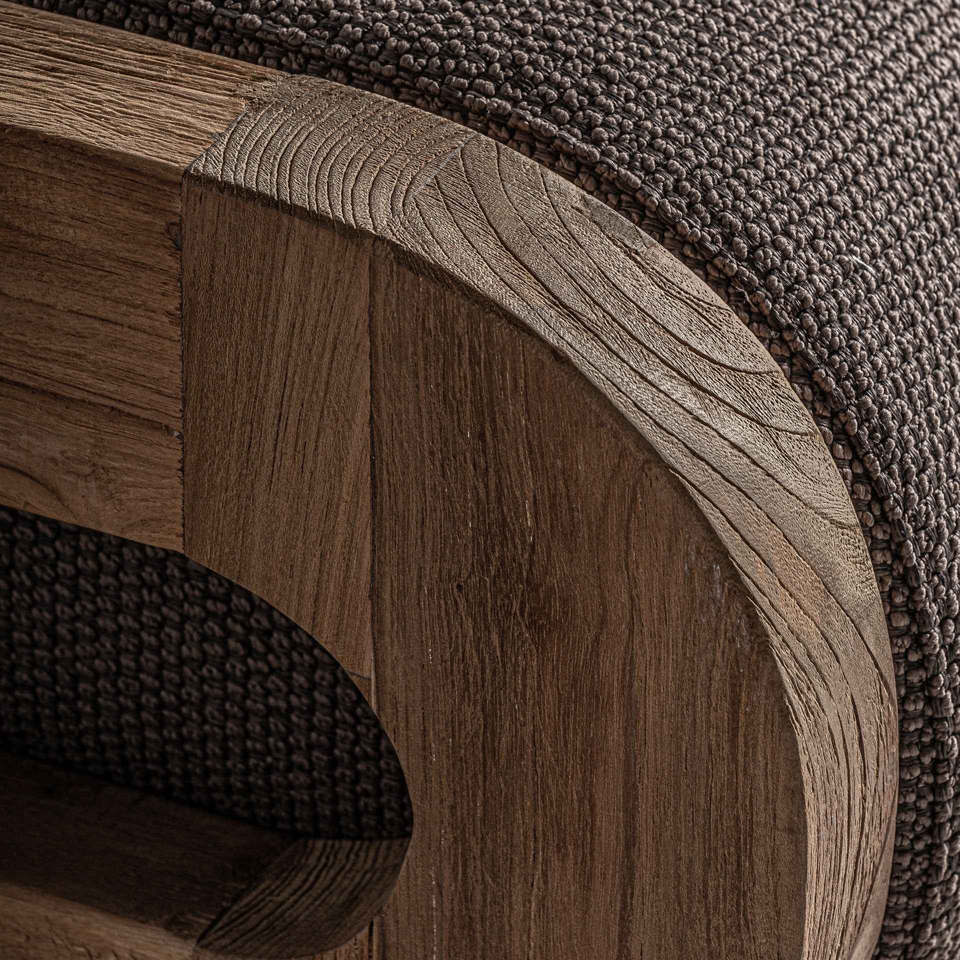 Bambua Corba lettino prendisole in teak tortora