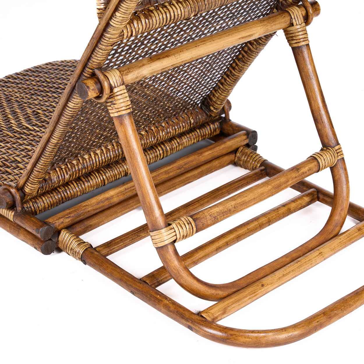 Bambua Rattan Floor Lounger poltrona noce scuro
