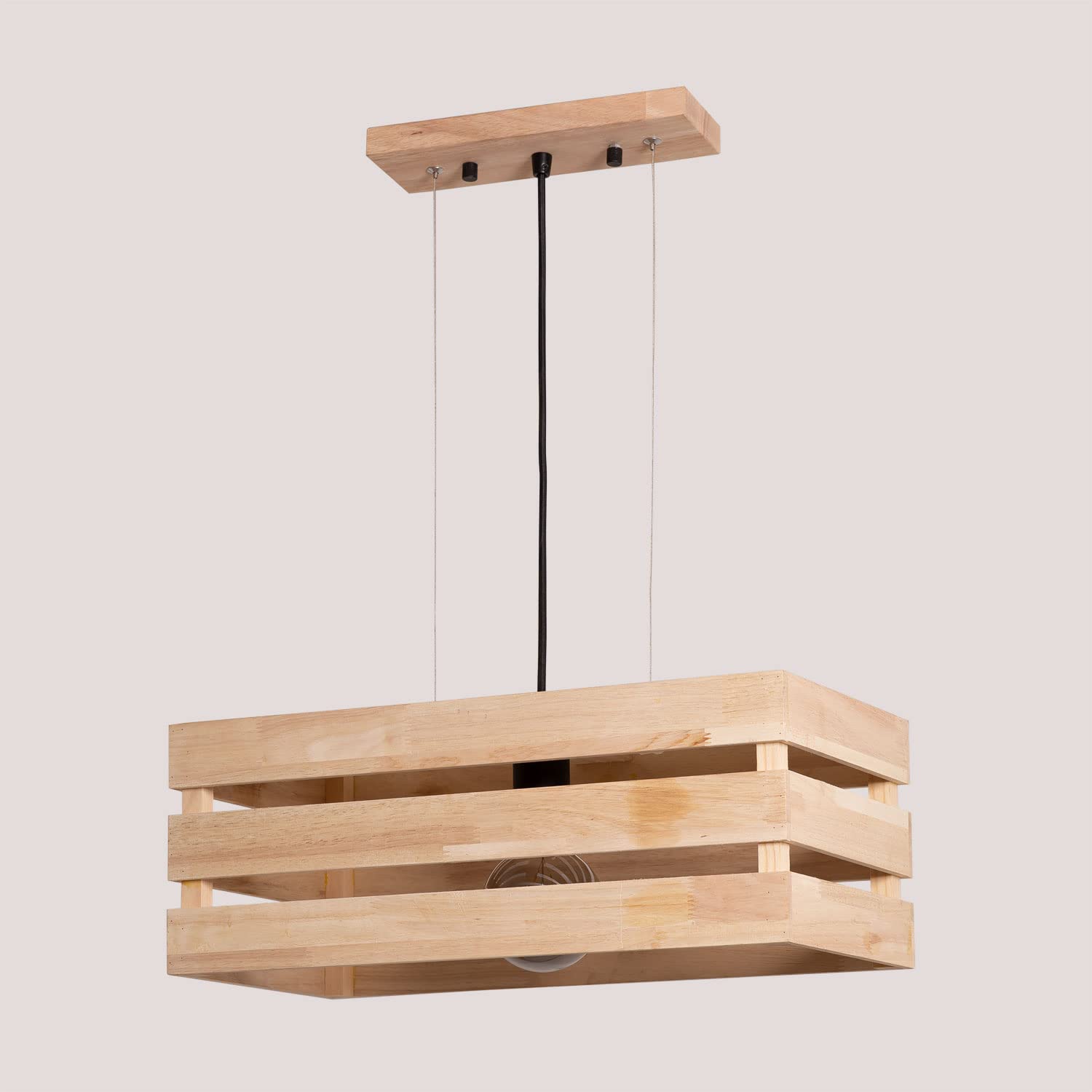 Sklum Kaixa Lampada da Soffitto Legno Naturale 50 cm