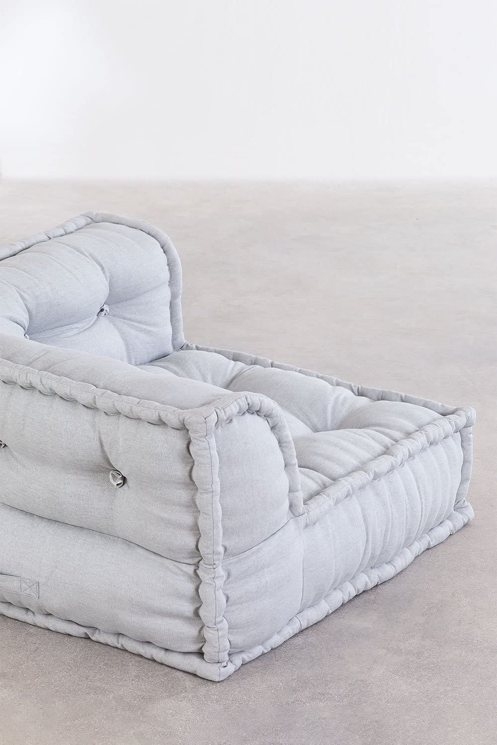 Sklum Dhel pouf divano grigio ghiaccio cotone