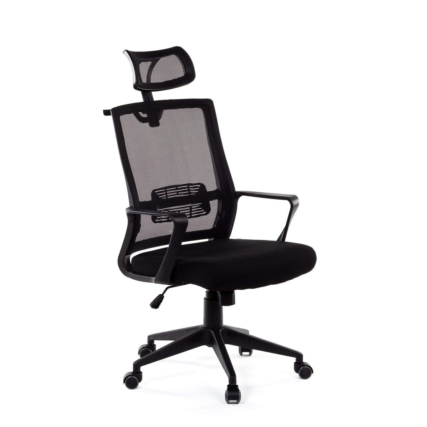 Sklum Teill Black Sedia Ufficio con Ruote Poggiatesta