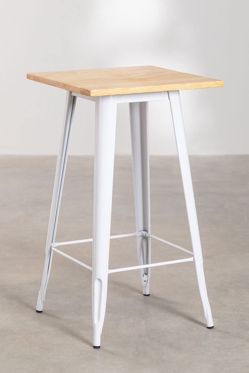 Sklum Lix tavolo alto 60x60 cm bianco legno naturale