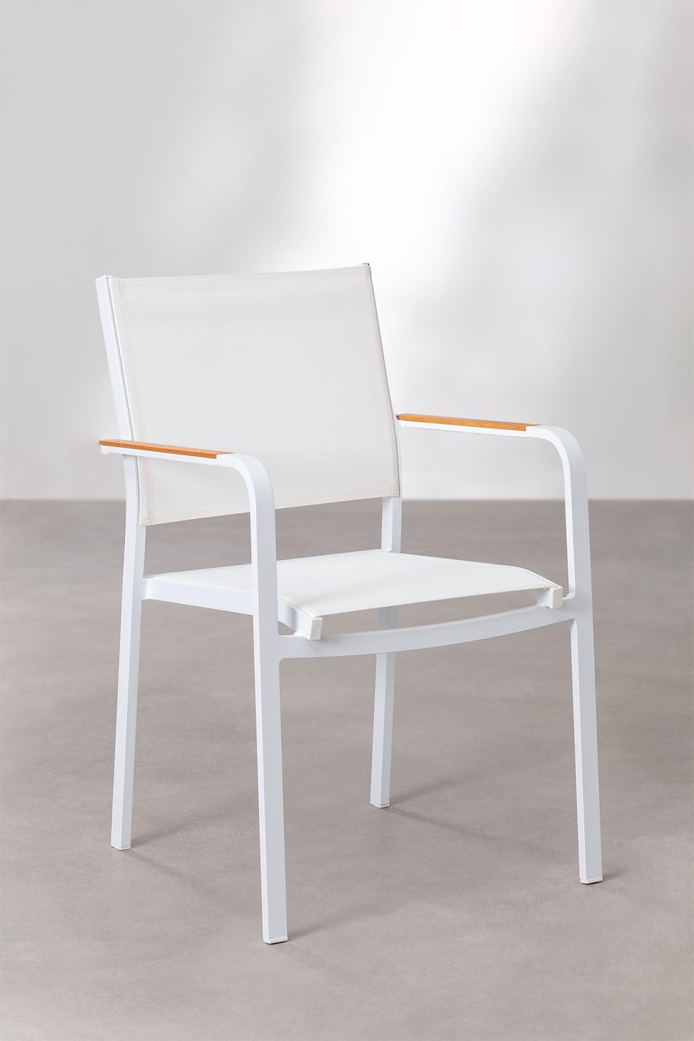 Sklum Archer 6 Sedie Giardino Impilabili Alluminio Bianche