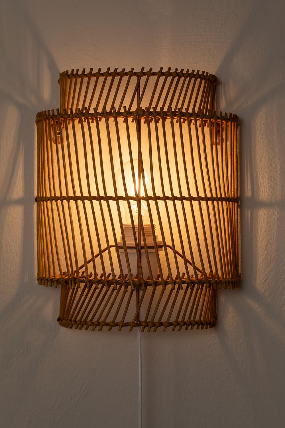 Sklum Kuke lampada da parete rattan natural