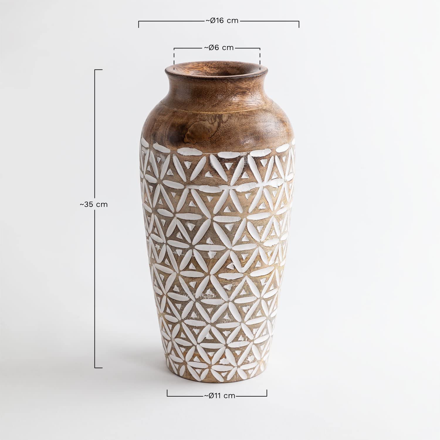 Sklum Araza vaso in legno di mango 35 cm boho