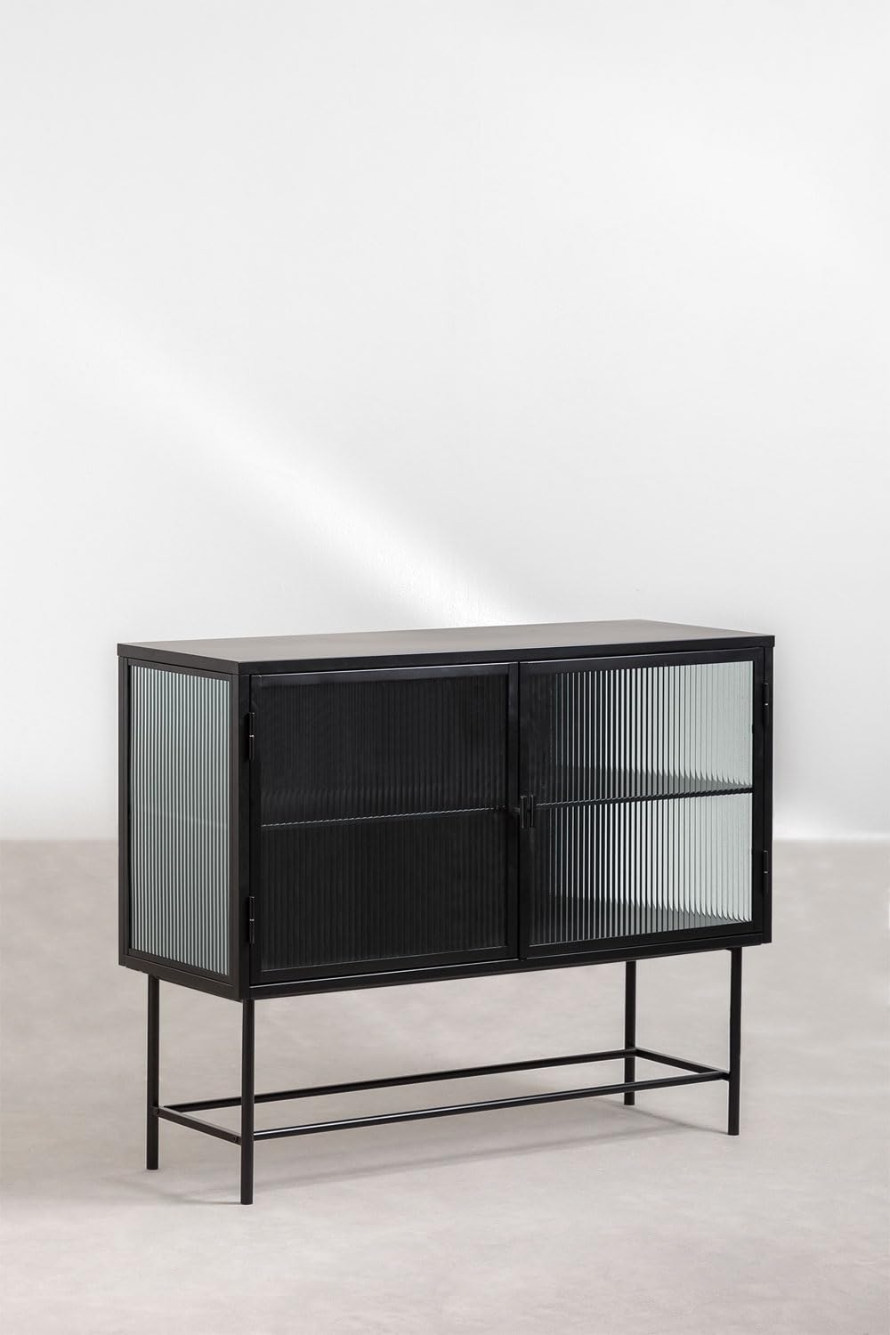 Sklum Verticale madia metallo vetro nera 110 cm