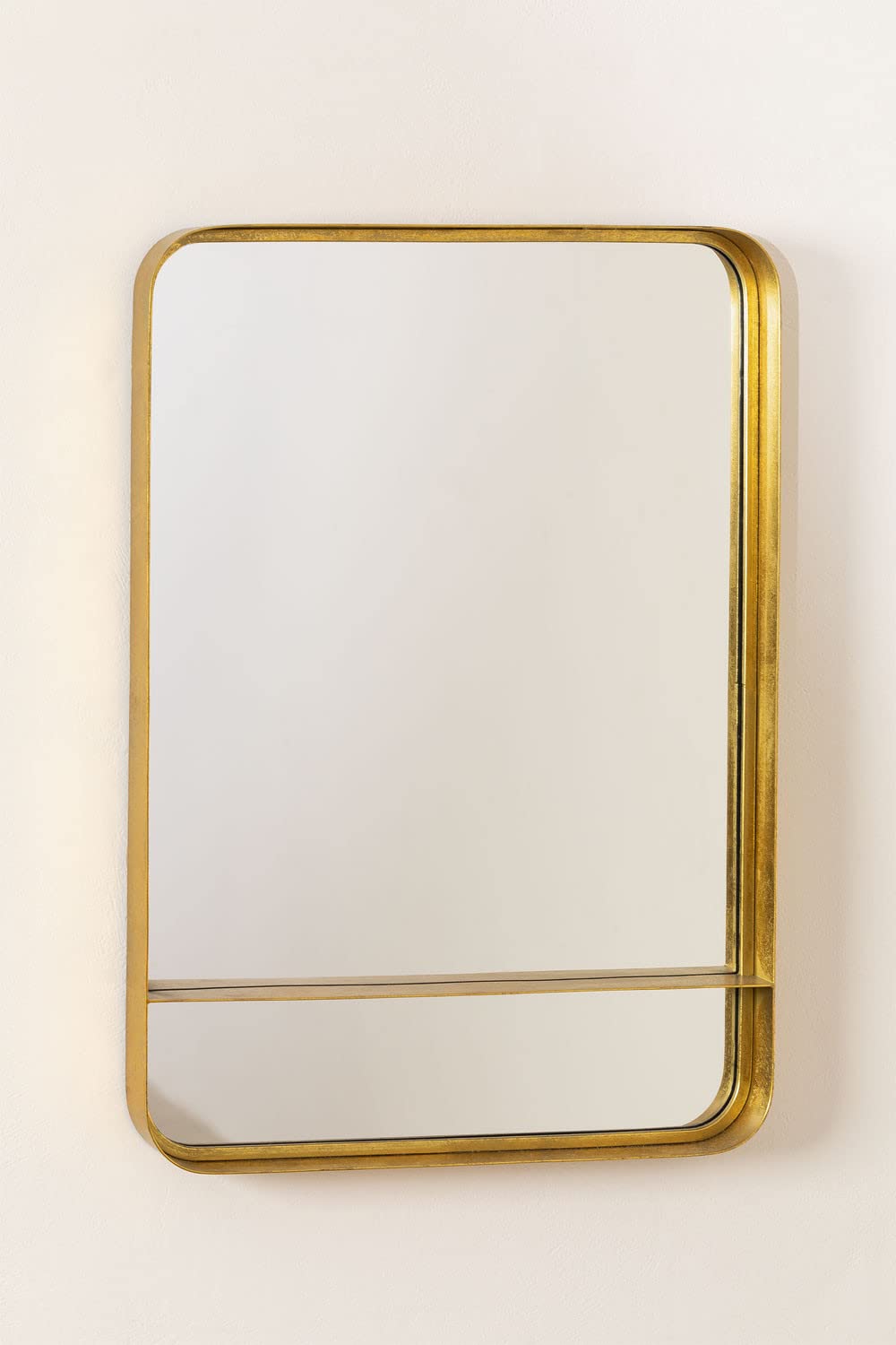 Sklum Elsine Specchio da Parete 70x50 cm Dorato Metallo