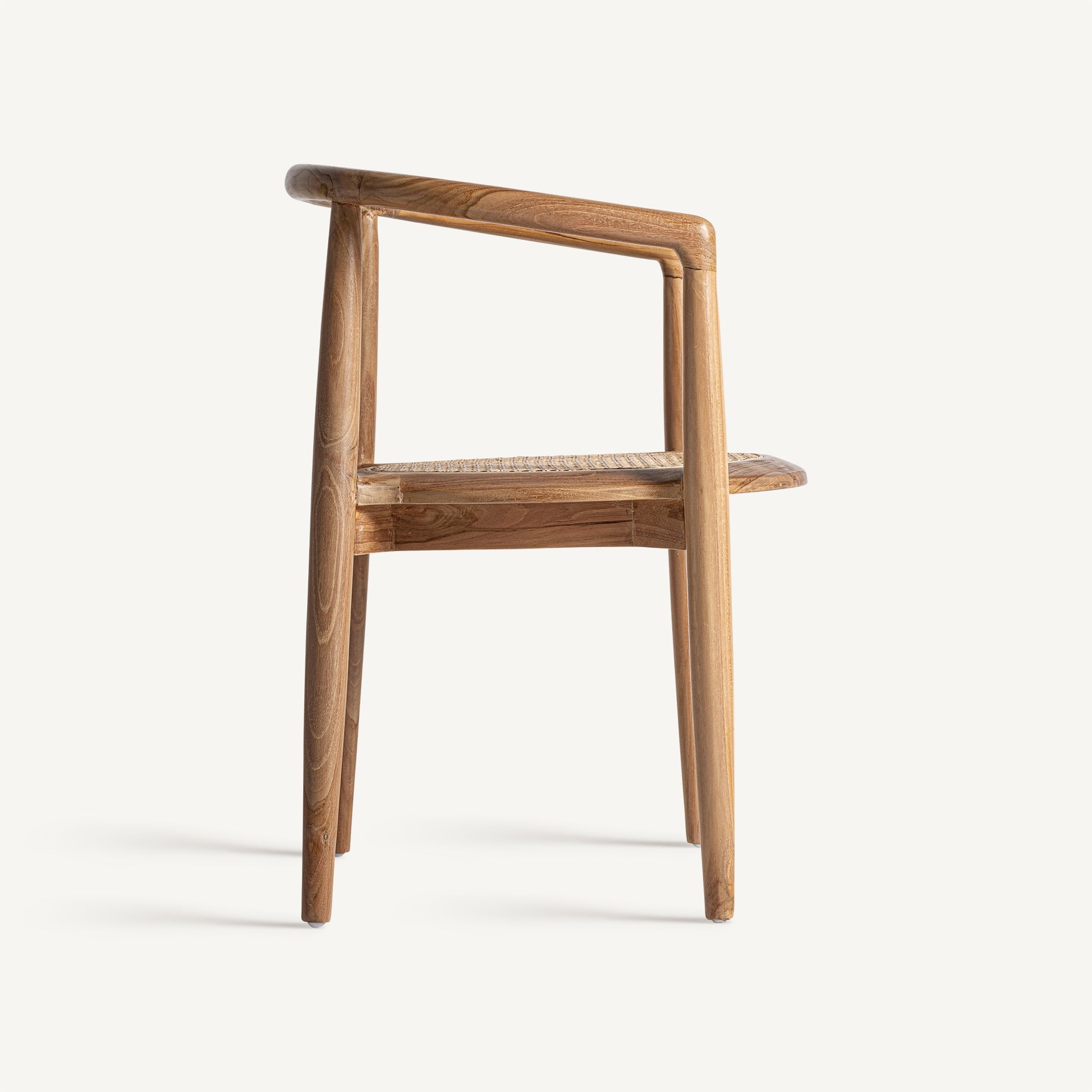 Bambua Tostily sedia da pranzo teak rattan marrone chiaro