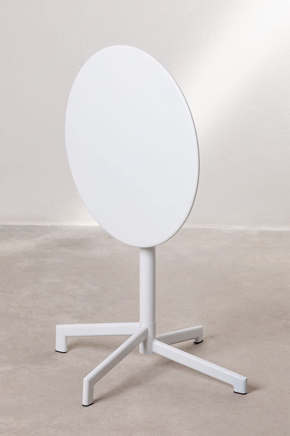 Sklum Dely tavolo bar pieghevole acciaio bianco Ø59,5 cm
