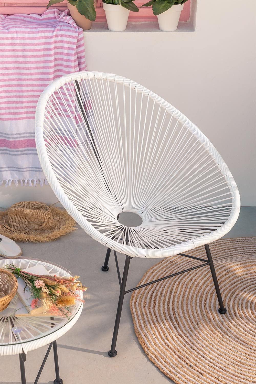Sklum New Acapulco sedia da giardino bianco polietilene