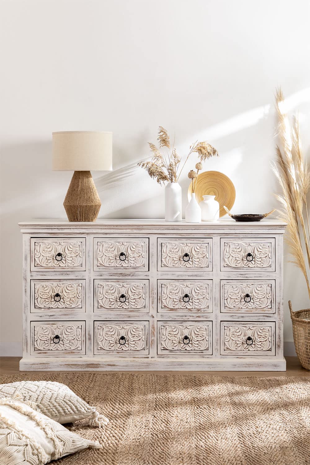 Sklum Baran credenza bianco vintage 154,5 cm mango