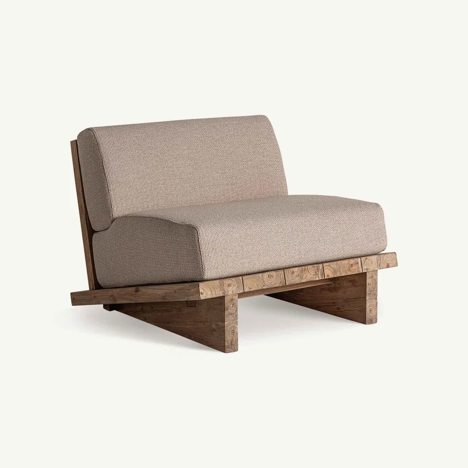 Bambua Pure poltrona legno beige da esterno