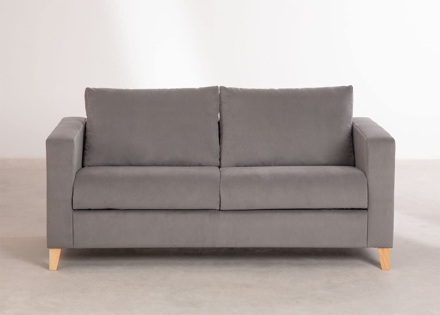 Sklum Rous Divano Letto 2 Posti in Velluto Grigio