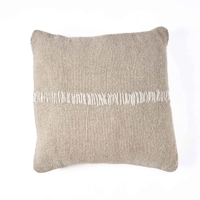 Bambua Linen Stitch federa cuscino lino bianco naturale