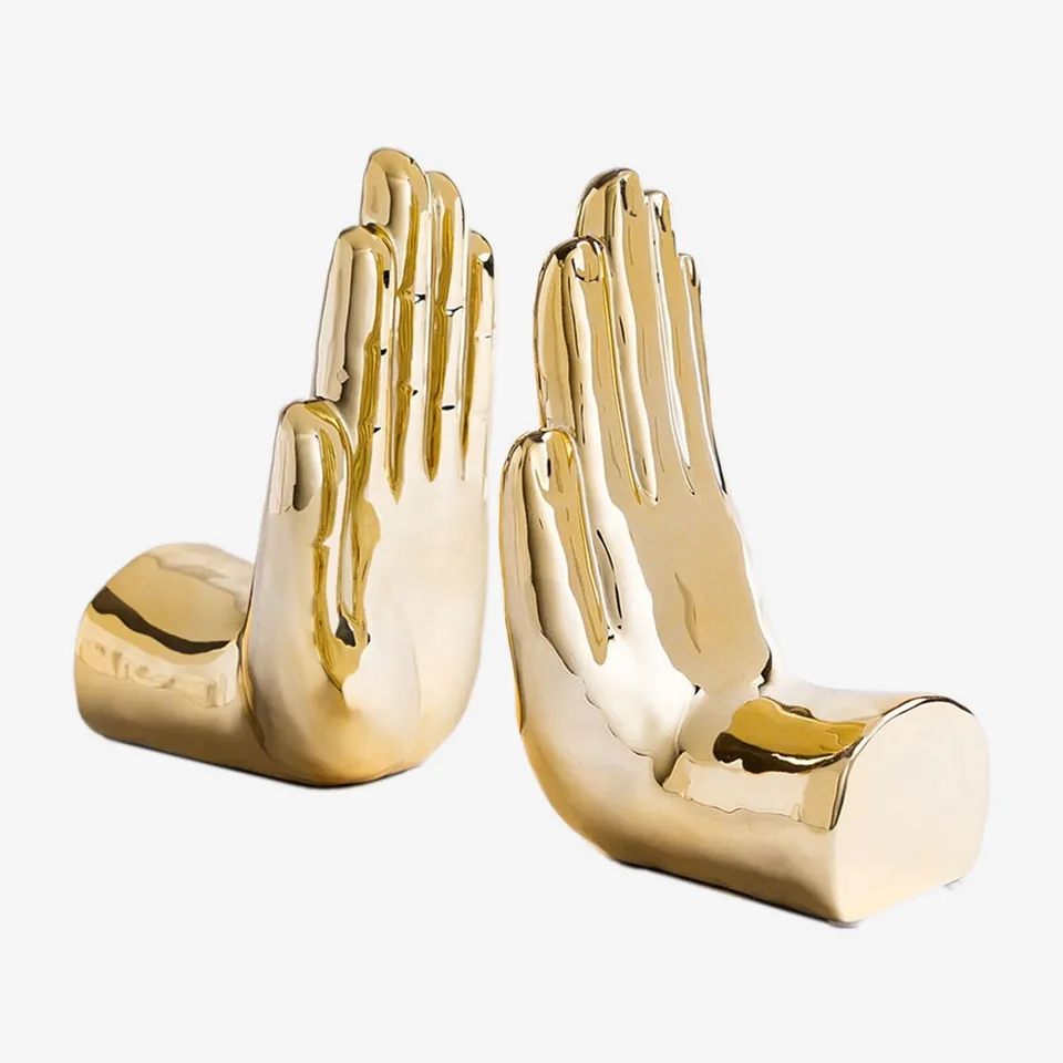 Sklum Ranjit Set 2 Fermalibri Ceramica Oro 18 cm