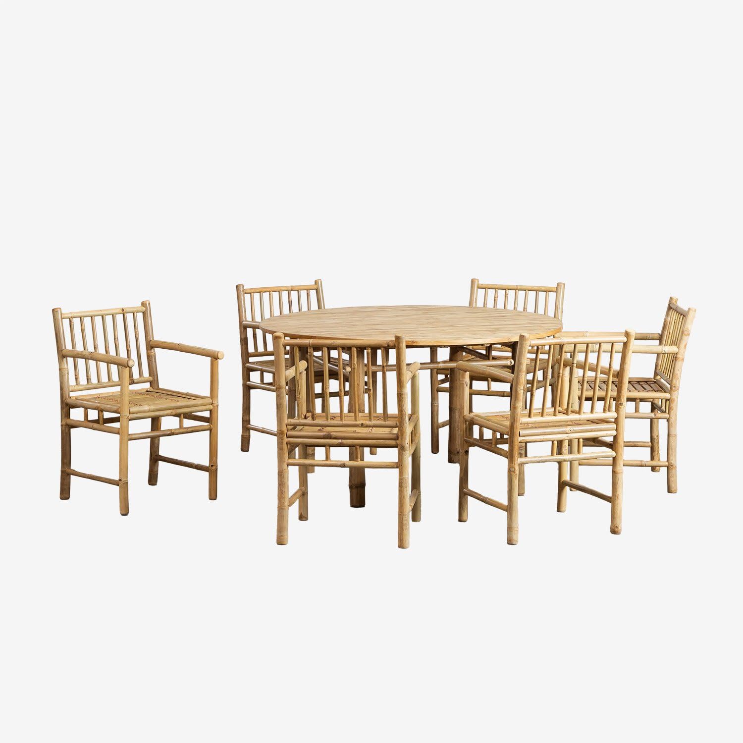 Sklum Senia set da giardino bambu Ø140 6 sedie