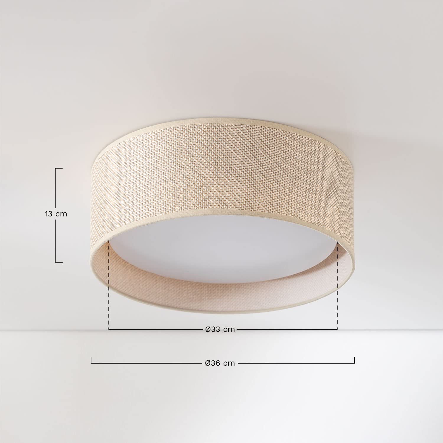 Sklum Masha plafoniera in rattan Ø36 cm E14