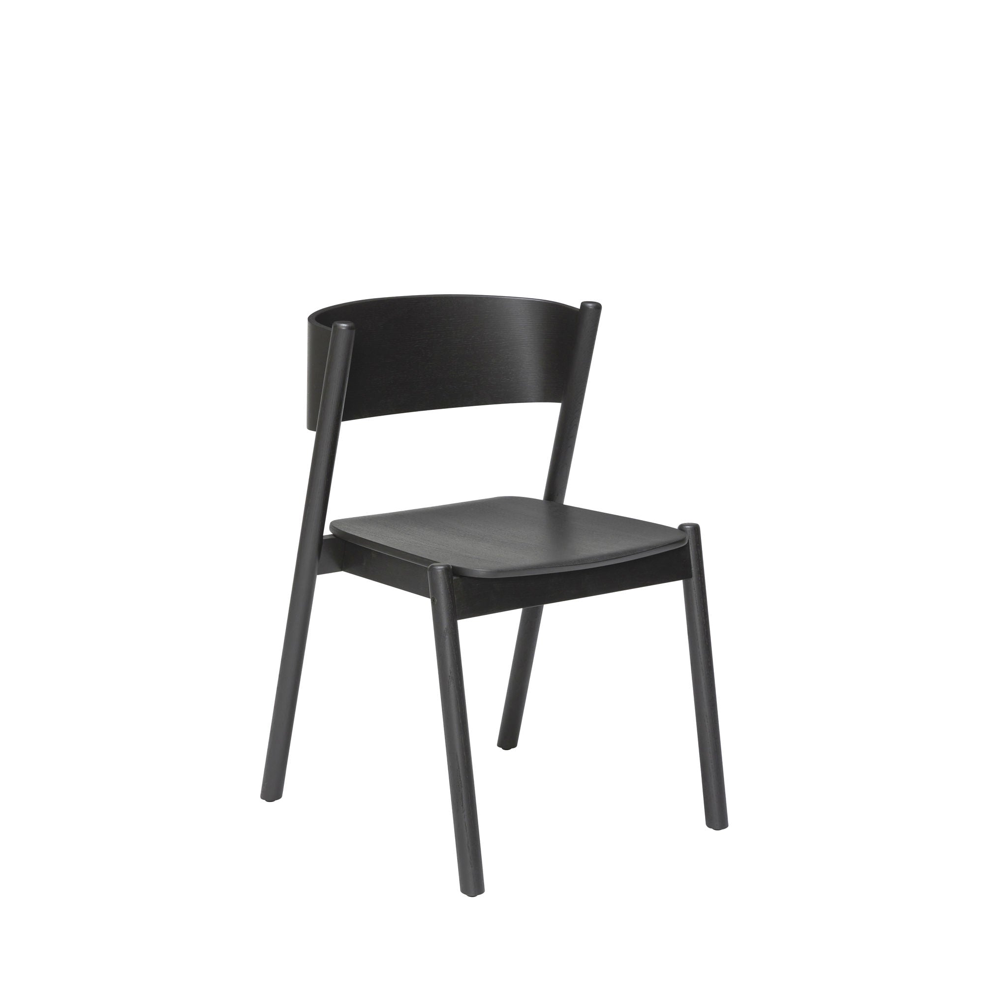 Bambua Oblique sedia da pranzo nera impilabile legno