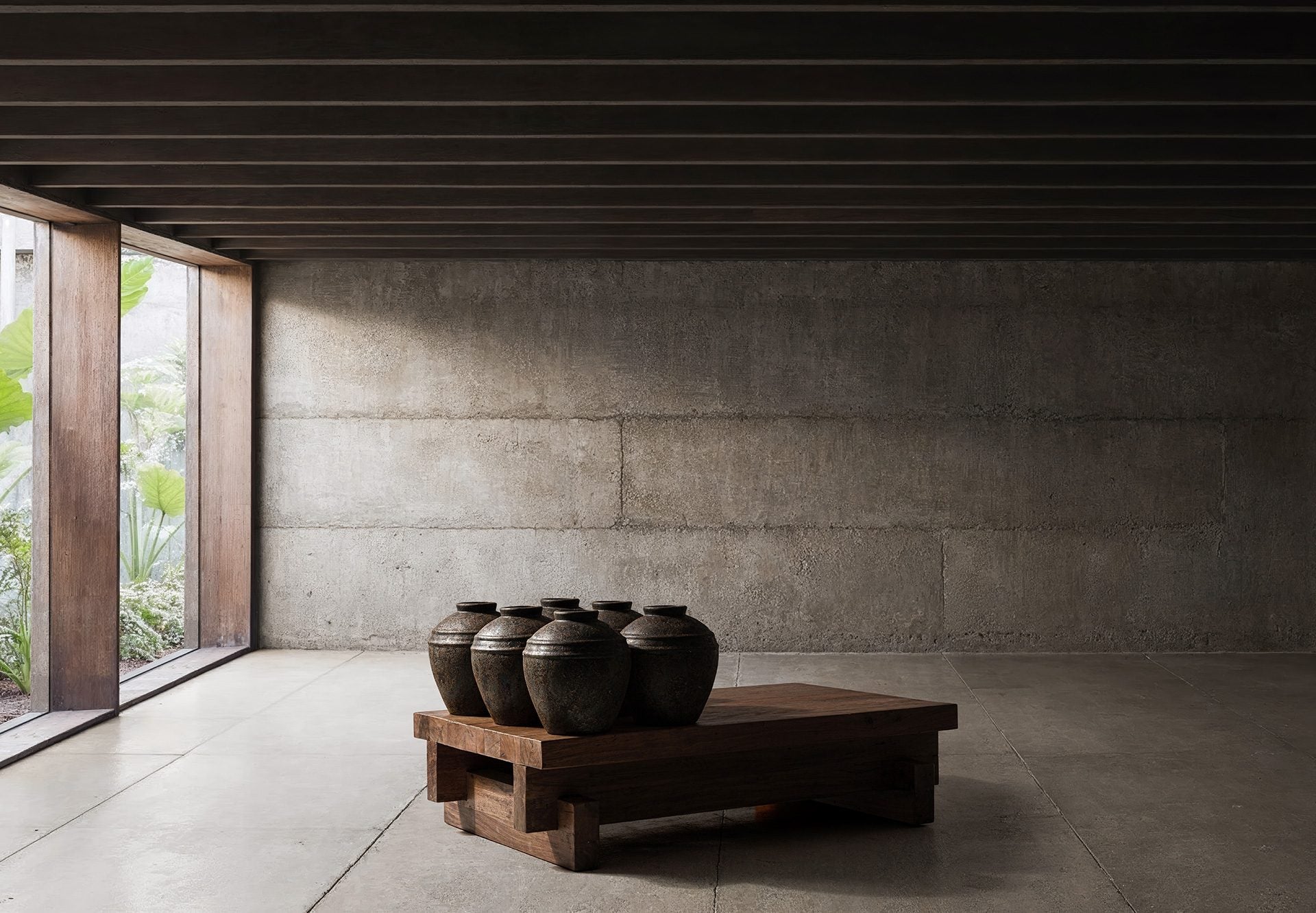 Bambua Brutalist tavolino caffè legno sal 150 cm
