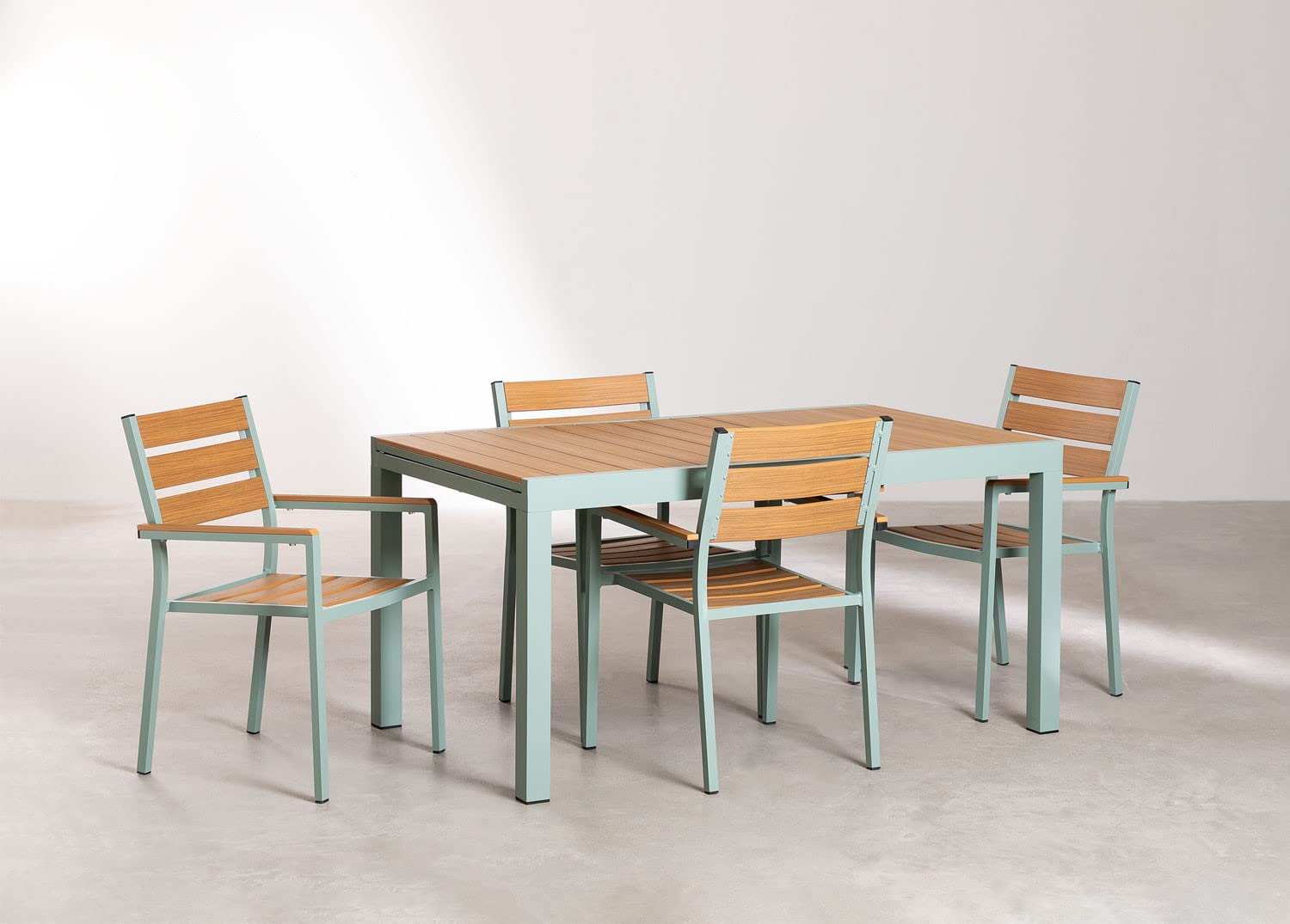 Sklum Saura Set Tavolo Allungabile 4 Sedie Celadon