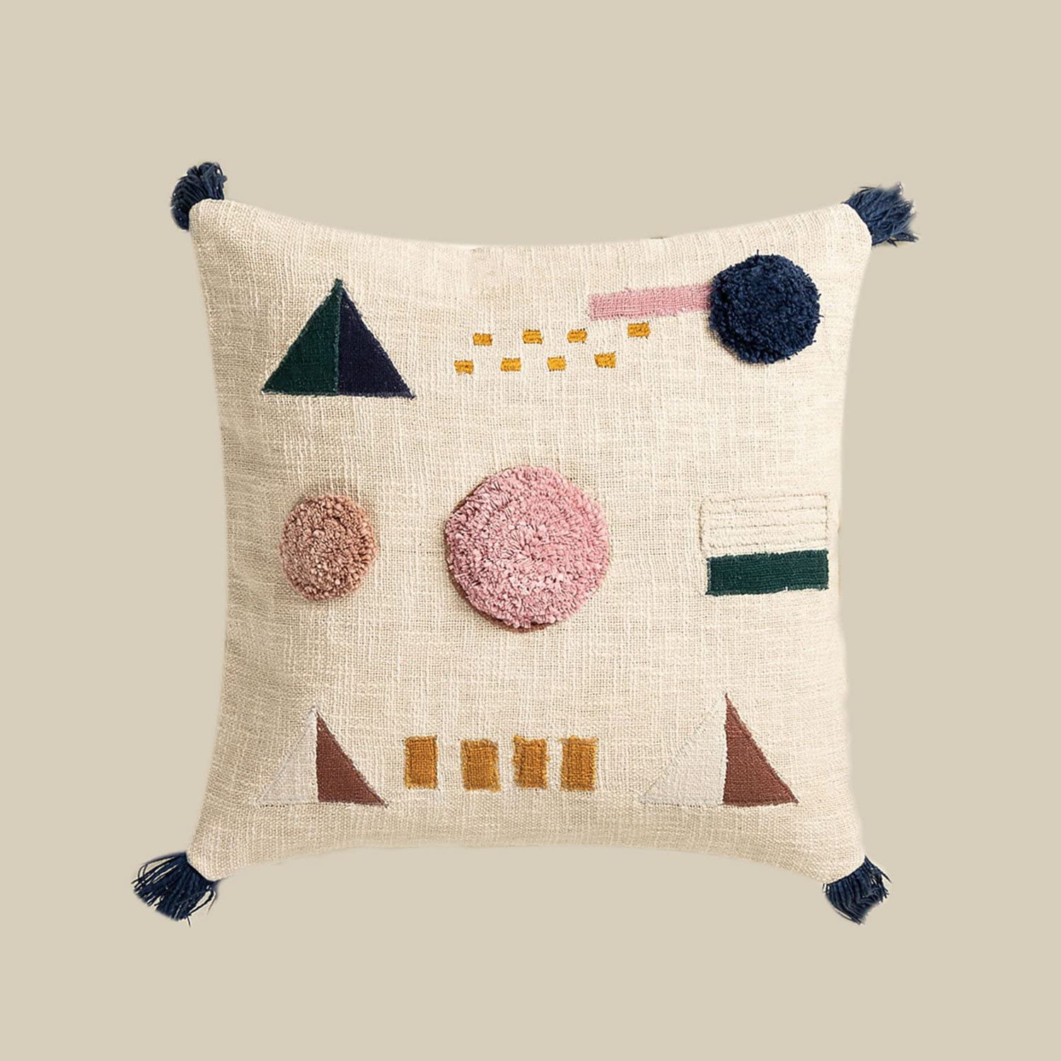 Sklum Azanel cuscino quadrato cotone 50x50 cm beige crema