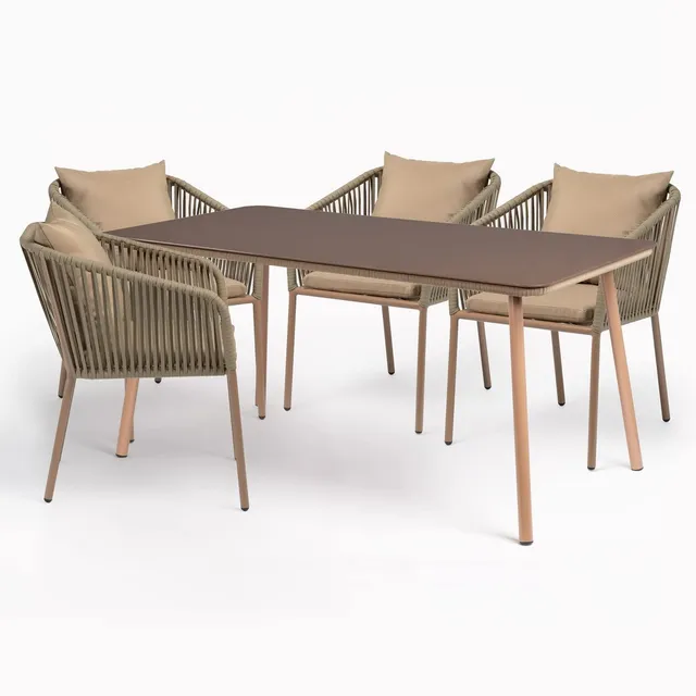 Sklum Arhiza Classic 160x90 set tavolo sedie pranzo 4 sedie vetro