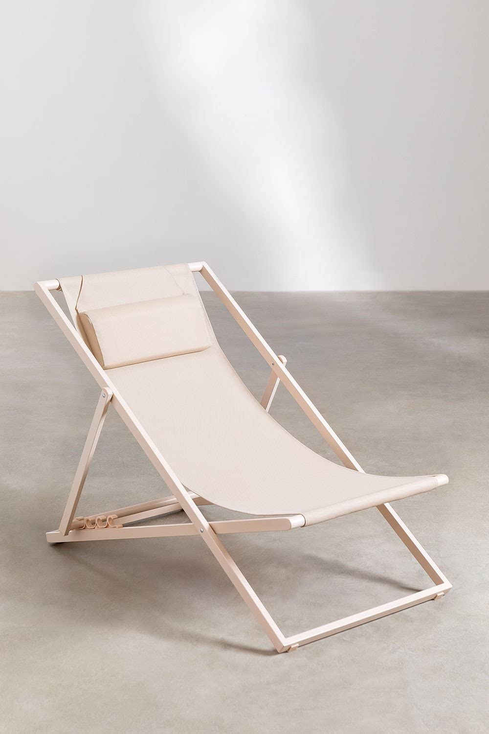 Sklum Jensy amaca pieghevole beige lino con cuscino