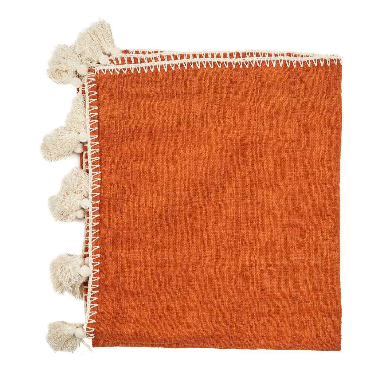 Bambua Stitch plaid letto terracotta cotone