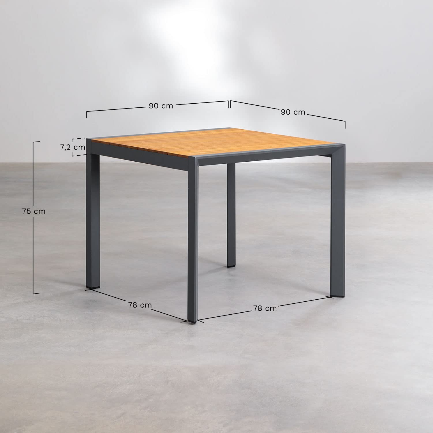 Sklum Archer Supreme 90x90 cm tavolo da giardino antracite