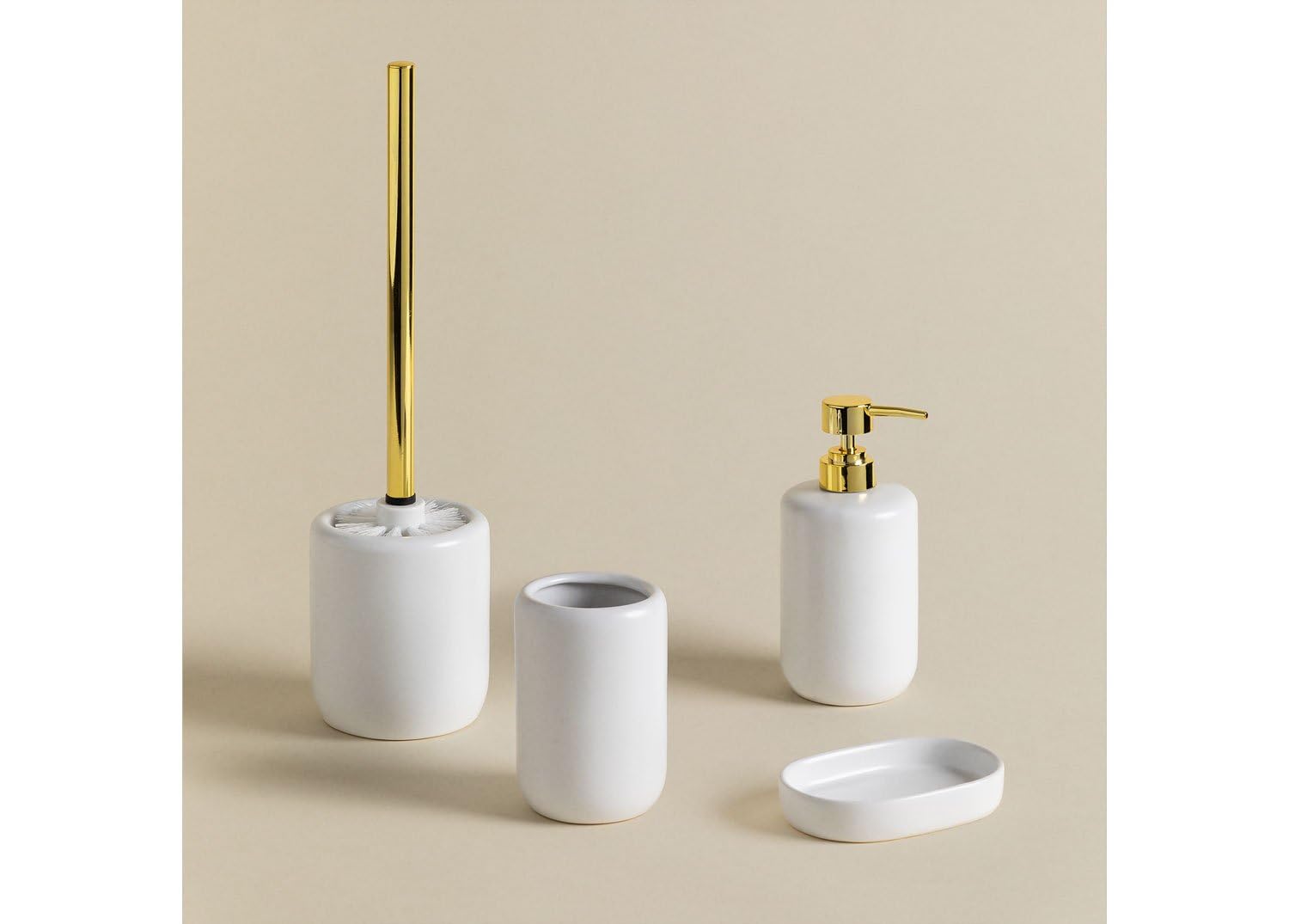 Sklum Pierk Set Bagno Ceramica Bianco 4 Pezzi