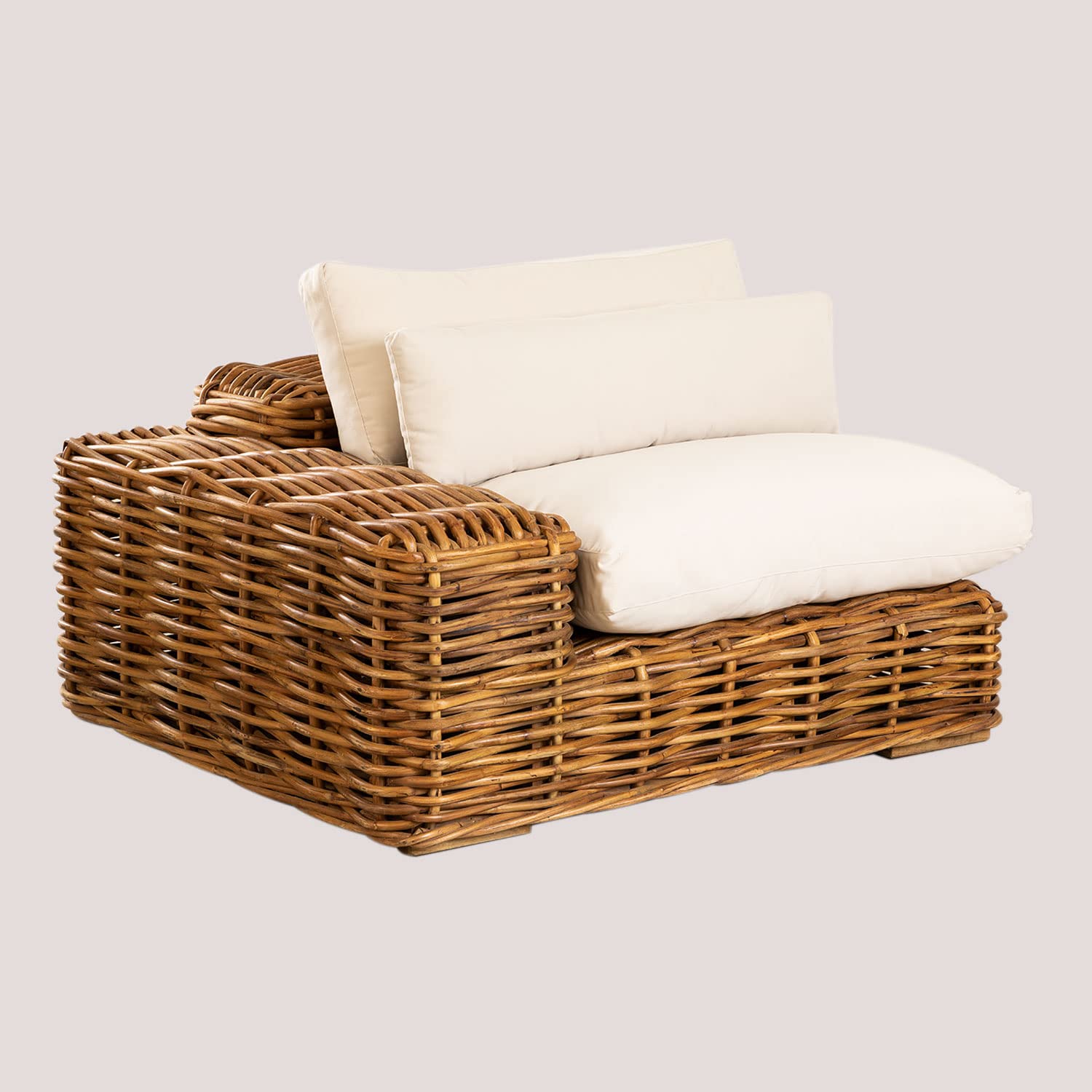 Sklum Milu Modulo Divano da Giardino Rattan Mogano