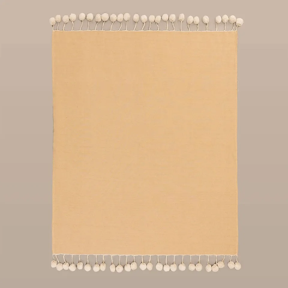 Sklum Olis plaid cotone arancione acero 145x122 cm