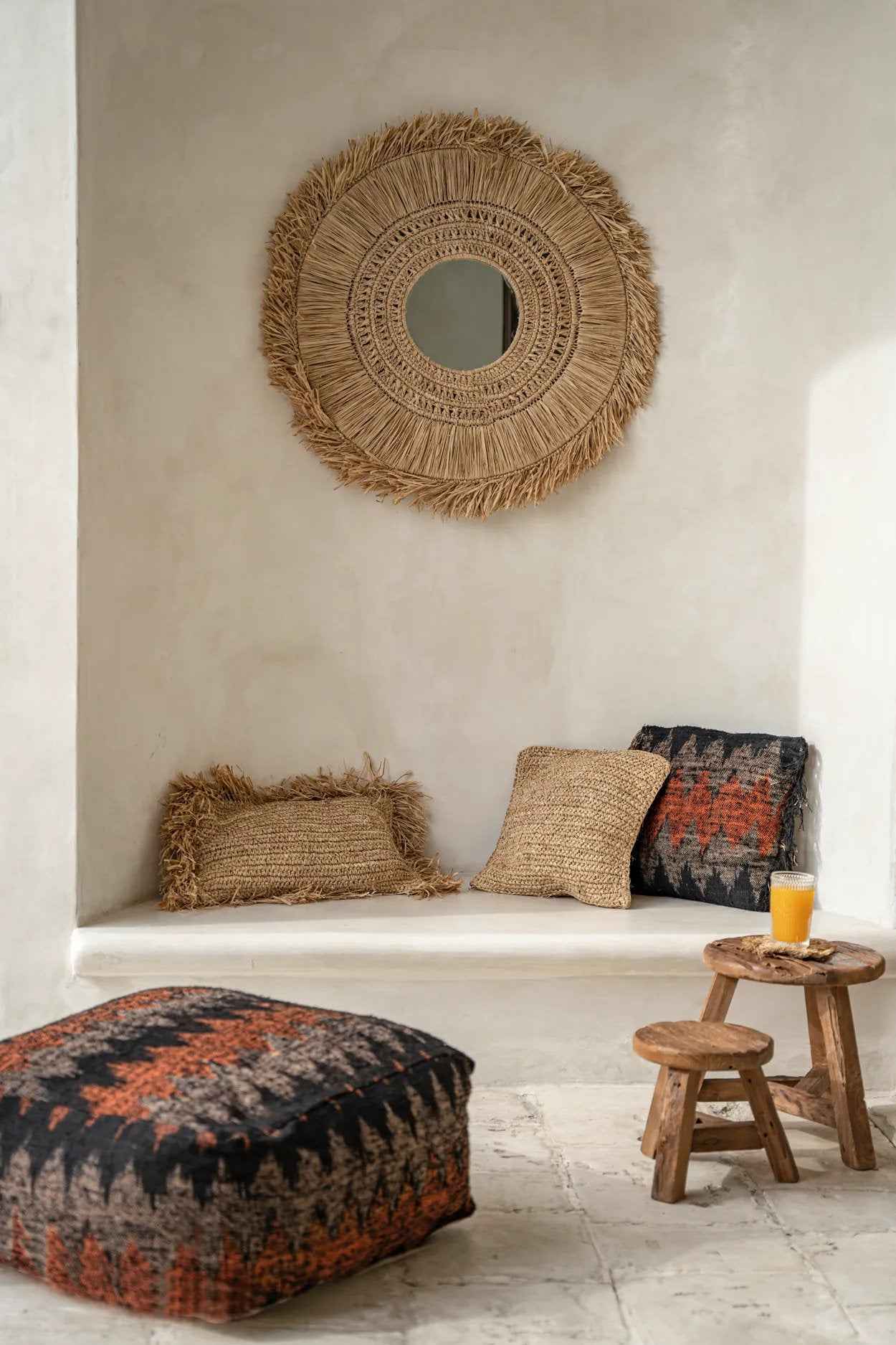 Bambua Raffia federa cuscino 30x50 naturale