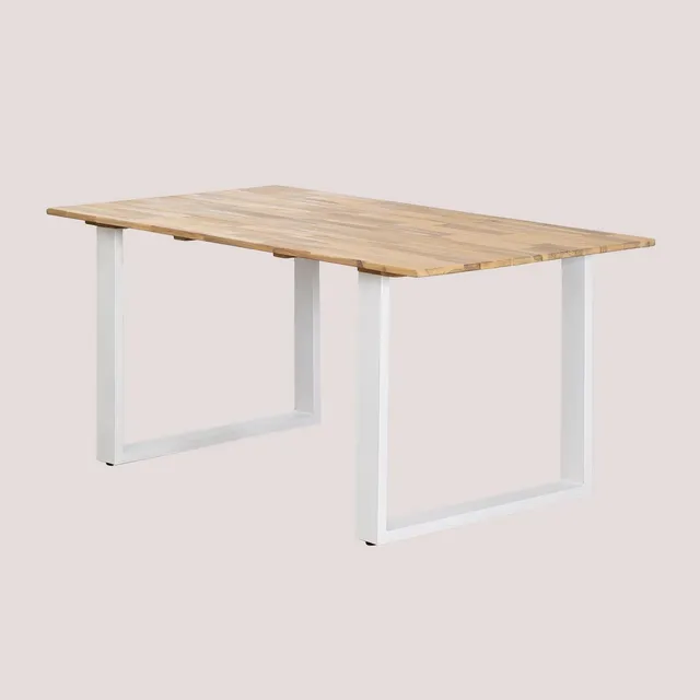 Sklum Melina Tavolo Giardino Rettangolare 160x90 Bianco Acacia