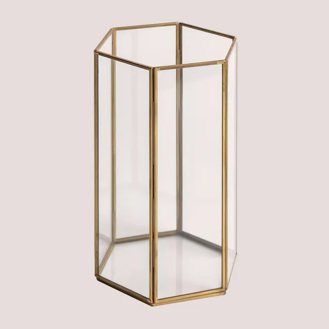 Sklum Tristan Vaso Decorativo Vetro Oro 25 cm