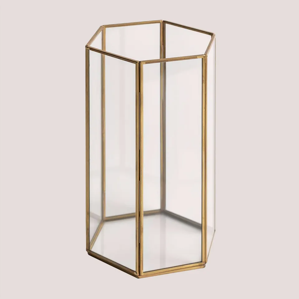 Sklum Tristan Vaso Decorativo Vetro Oro 25 cm