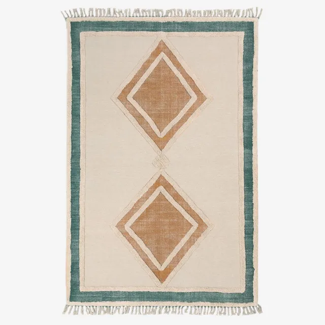 Sklum Derum Tappeto Cotone Beige Crema 185x122 cm