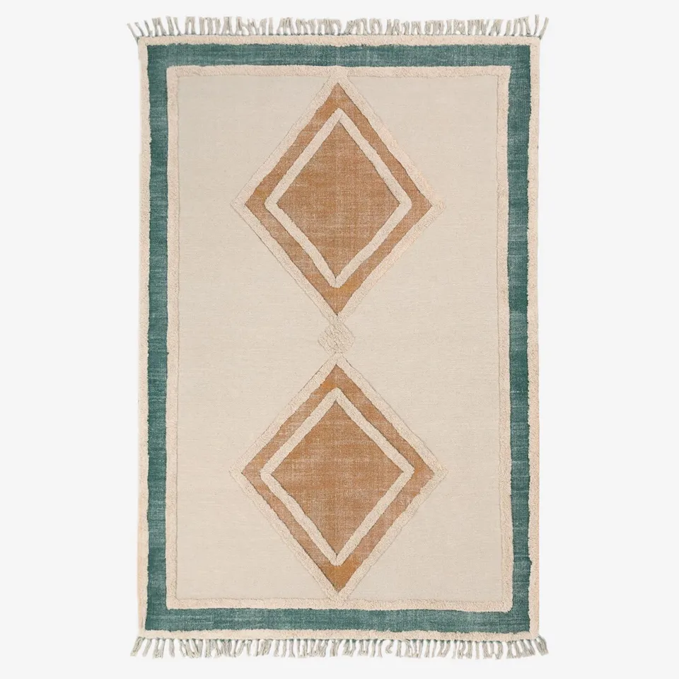 Sklum Derum Tappeto Cotone Beige Crema 185x122 cm