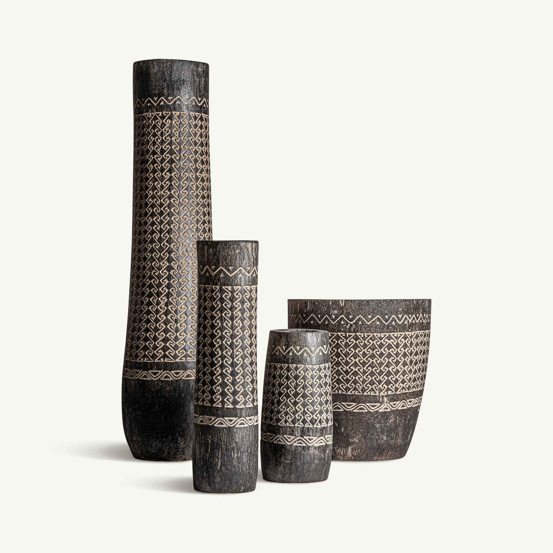 Bambua Nantua vaso legno palma intagliato