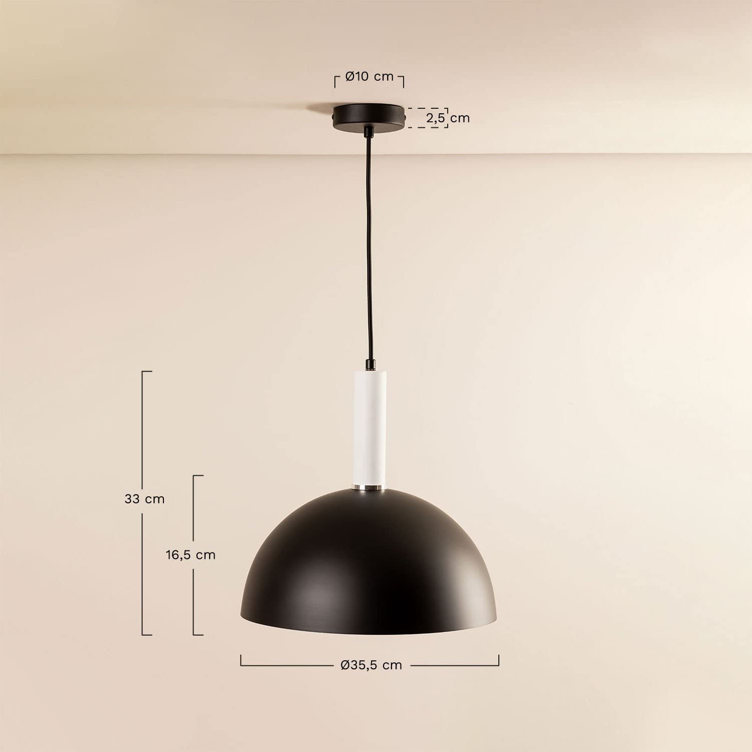 Sklum Cuhp Lampada Sospensione Acciaio Nero Ø35,5 cm