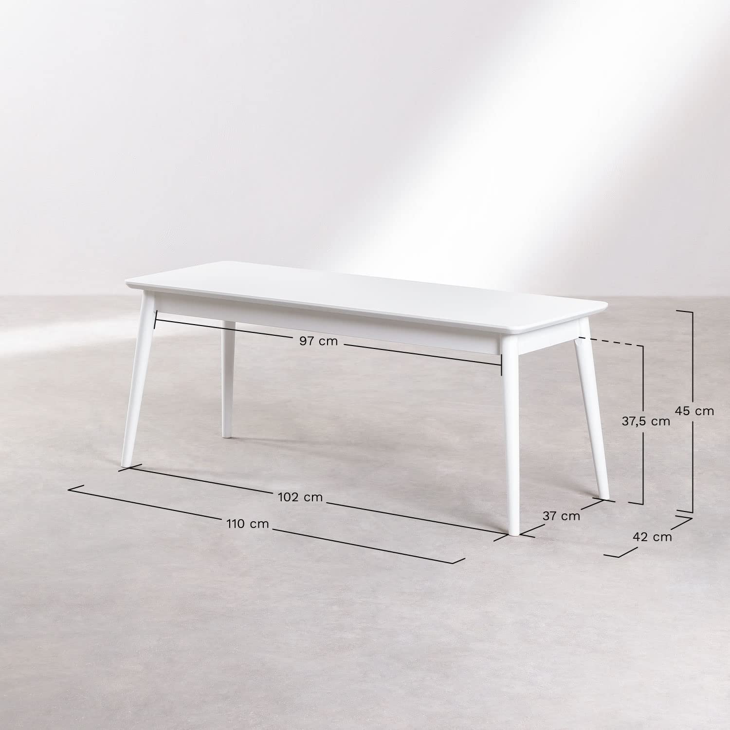 Sklum Betta panca in legno bianco 110 cm ingresso