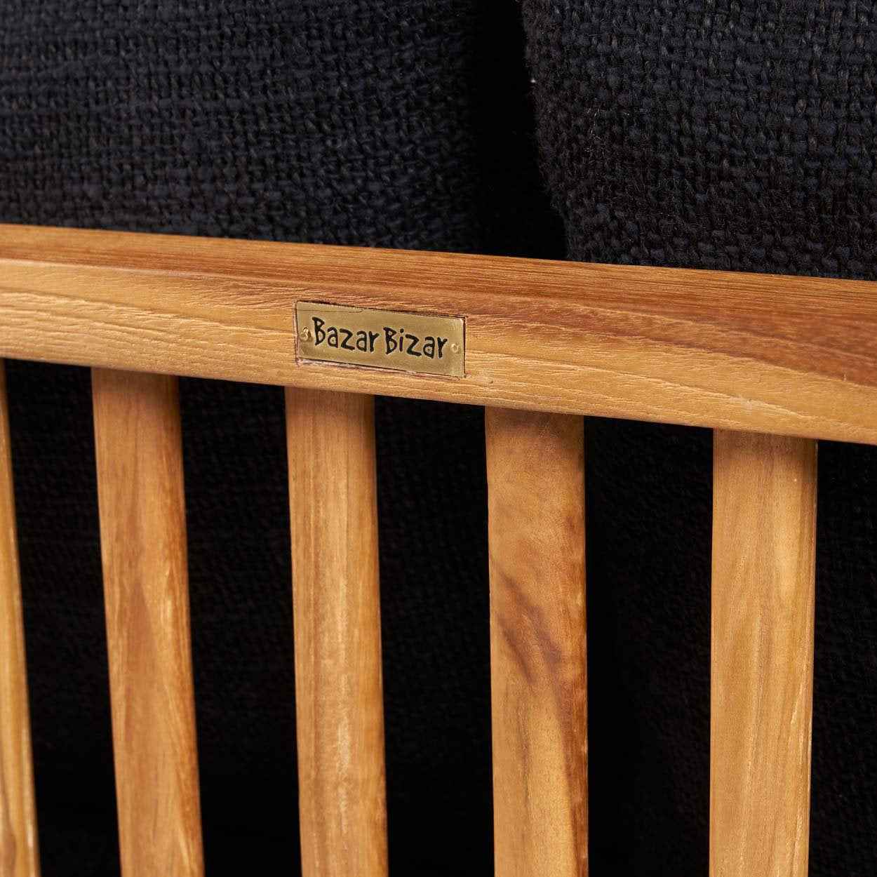 Bambua Malawi Two Seater Natural Black divano 2 posti teak