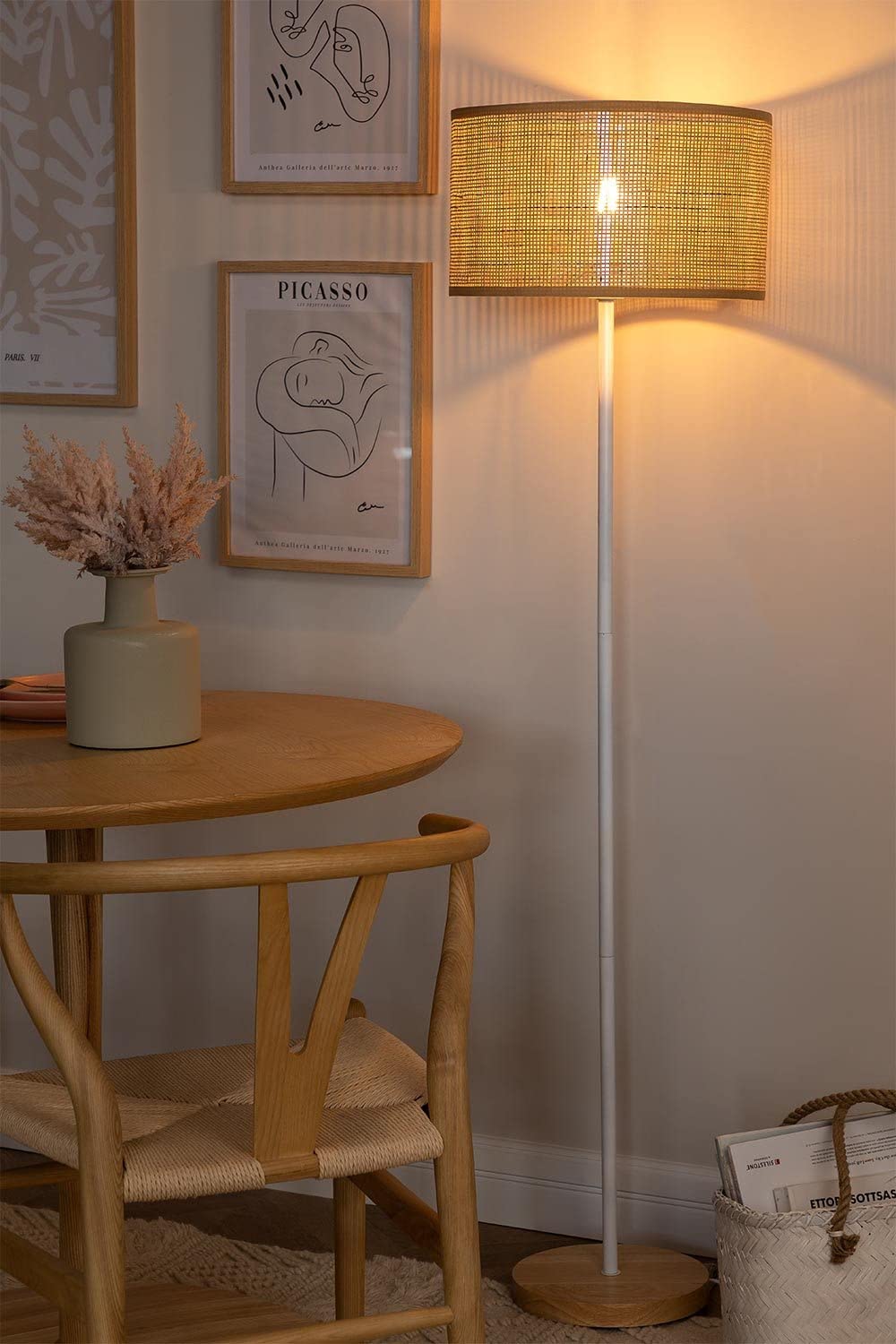 Sklum Ytse lampada da terra rattan marrone naturale