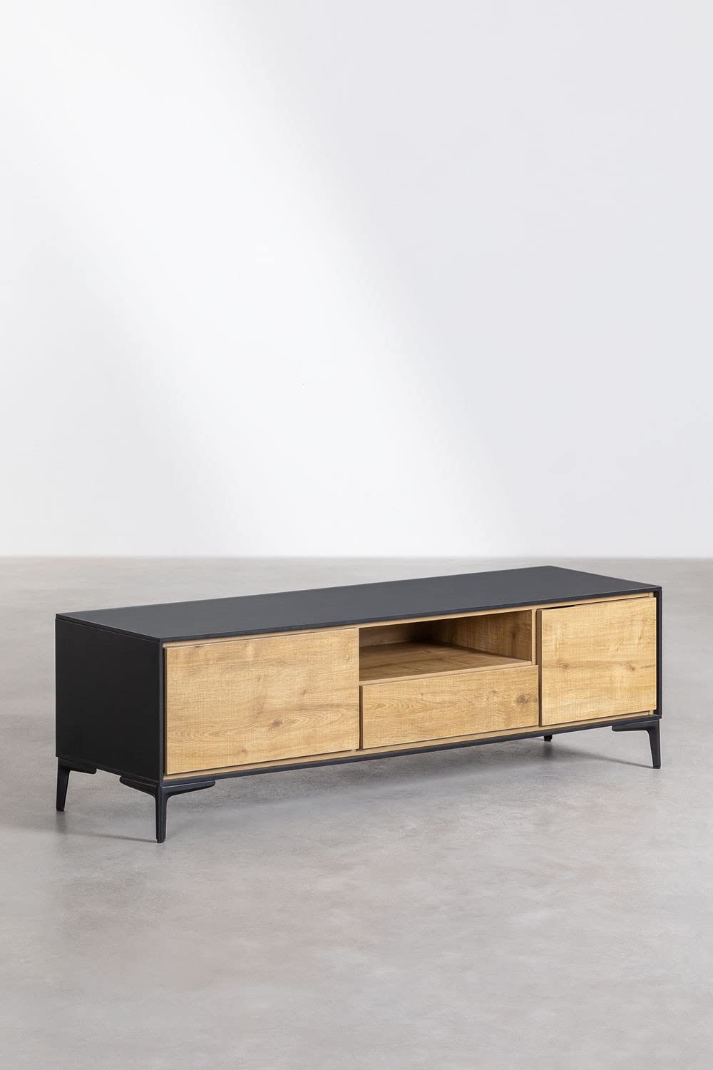 Sklum Danae Mobile TV Black Natural in MDF e Ferro