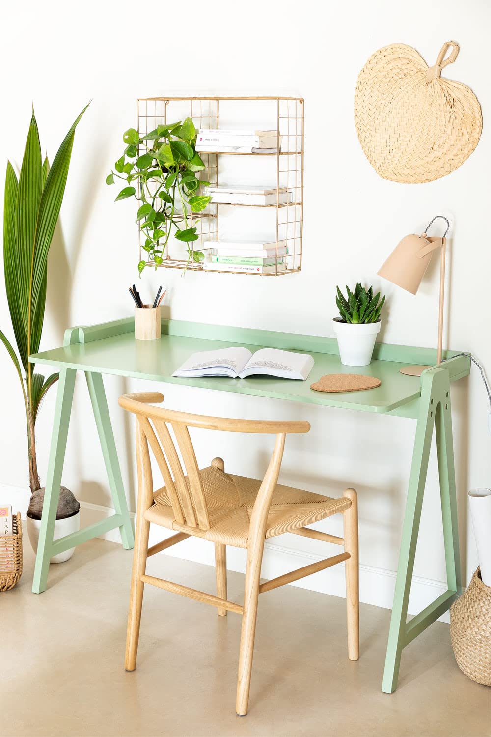 Sklum Kailo Style scrivania legno verde menta 123,5 cm