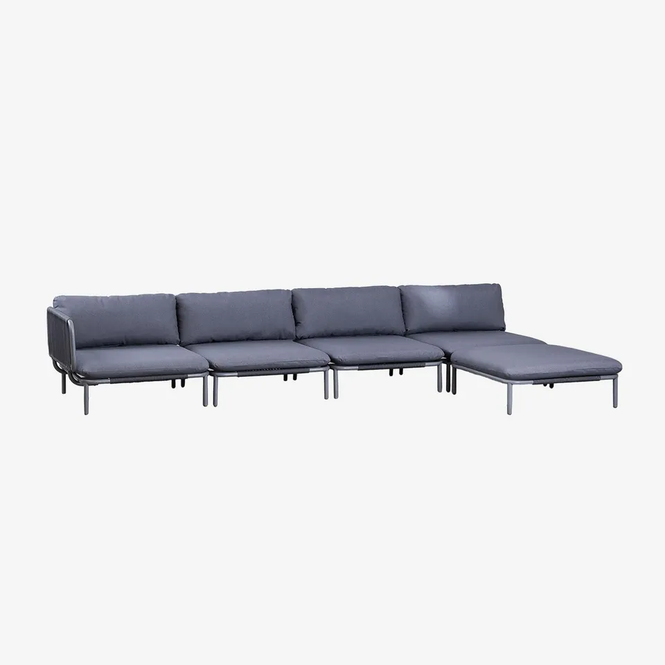 Sklum Roubly Style divano angolare giardino 4 pezzi + pouf